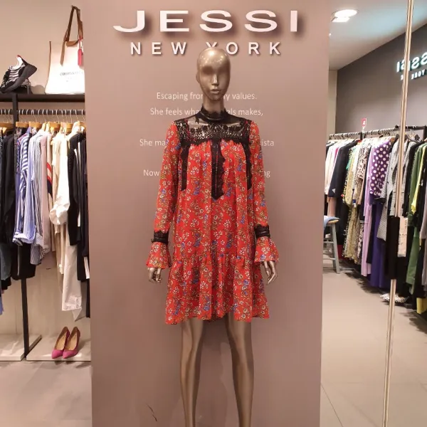 제시뉴욕 J92 Op3971 레이스배색플라워 원피스