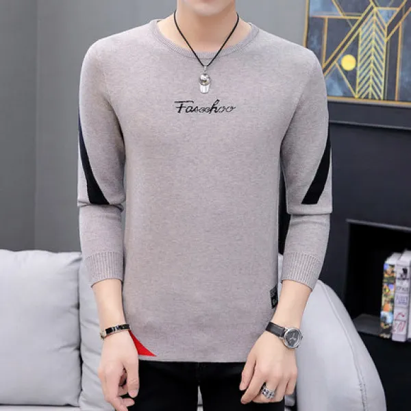  에이아이쇼퍼 남성 라운드 줄무늬 니트 스웨터 13