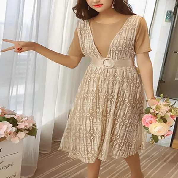 쉬폰 레이스 원피스 Set 데일리룩 단정한연출