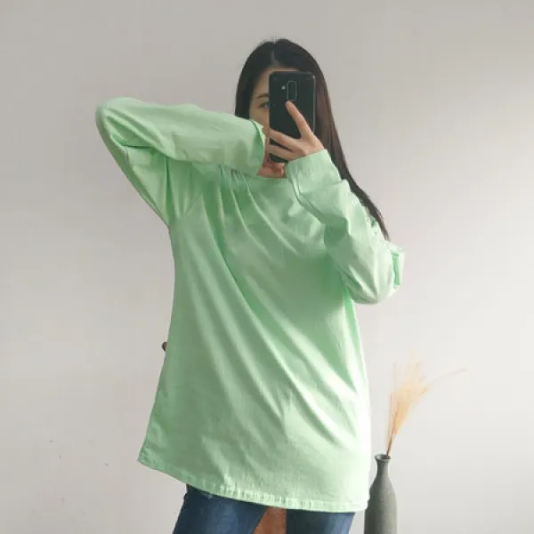 [멸치쇼핑]VFIT 커플 포시즌 무지 긴팔 티셔츠