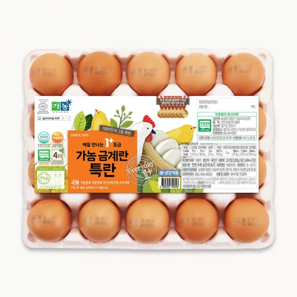 가농 금계란 1+등급 특란 20구(당일산란 당일발송), 60g, 20개