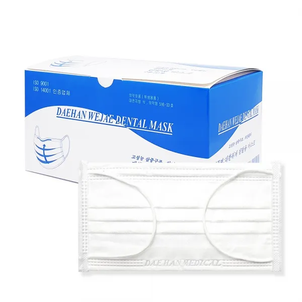 대한위재 덴탈마스크 화이트 정품 50매입*2 총100매 식약처허가 병원납품 2box 100매