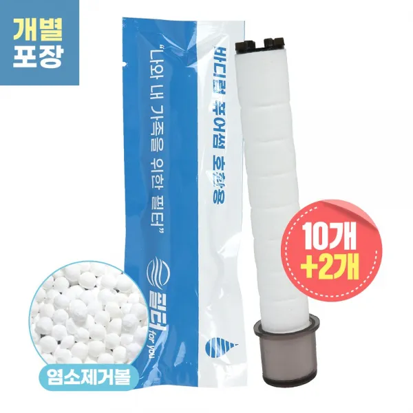 국산 바디럽 퓨어썸 샤워기 염소 녹물제거 호환필터 개별포장, 05.염소+녹물제거 필터 10개+2개