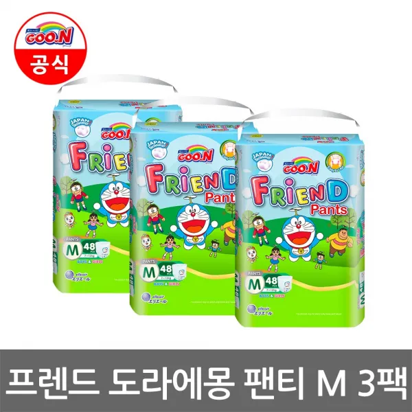 군 프렌드 도라에몽 팬티 M 48매 X3팩 팬티형 기저귀