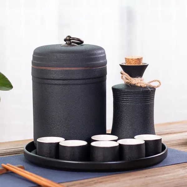 도자기술잔세트 가정용 술을 데우다 엘로 가열 뜨겁다 술그릇 따뜻함 주전자 세이버 반근 화이트 황주 주기