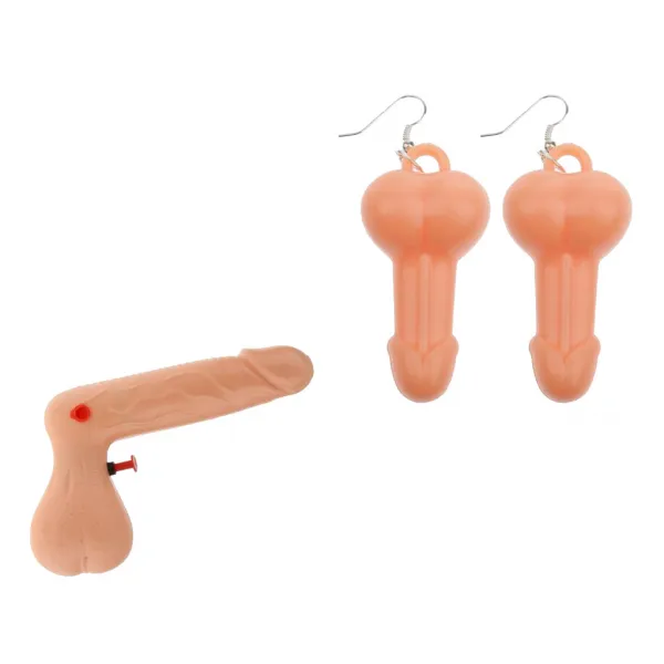 STK암탉 밤 파티 처녀 음경 윌리 물 총 권총 매달려 귀걸이, 1개