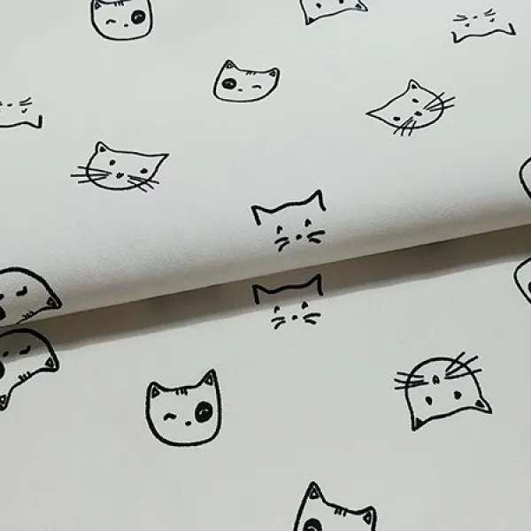 [싸다원단] 고양이 캐릭터 면직기 원단 (CO121)