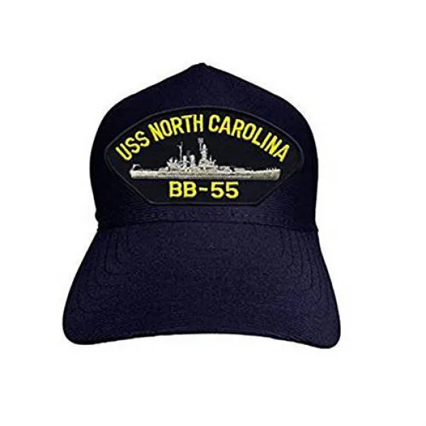 미국 네이비 USS 북쪽 Carolina BB-55 Ship 야구모자 in 네이비 블루 - Made