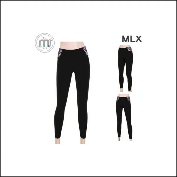 MLX 여자 허리밴드 검정나염 디자인 레깅스 요가복 DM 408 필라테스 헬스 요가 xkkg