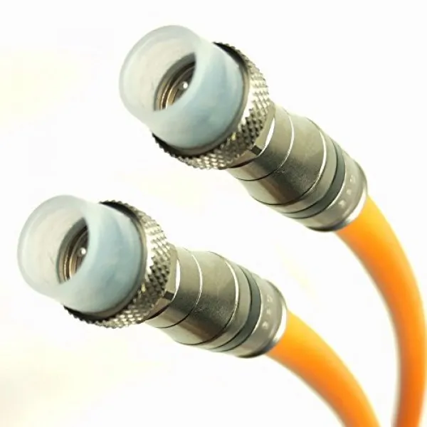 PHAT SATELLITE- 웨더 부팅 F 커넥터와 함께 직접 매설 홍수 RG11 동축 케이블 14AWG 75 옴 강화 트라이 쉴드 77 %, 단일상품