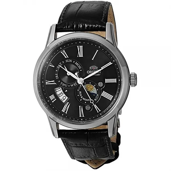 Brand: ORIENT 사파이어 크리스탈 시계를 와인딩 동양 남성의 '태양과 달 버전 3'일본 자동 손