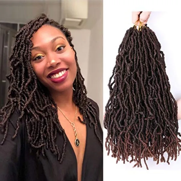 Flyteng 소프트 가짜 Locs 18 인치 웨이브 가짜 Locs 크로 셰 뜨개질 머리 6 팩 여신 Locs 험상 크로 셰 뜨개질 땋는 T30 단일상품 단일상품