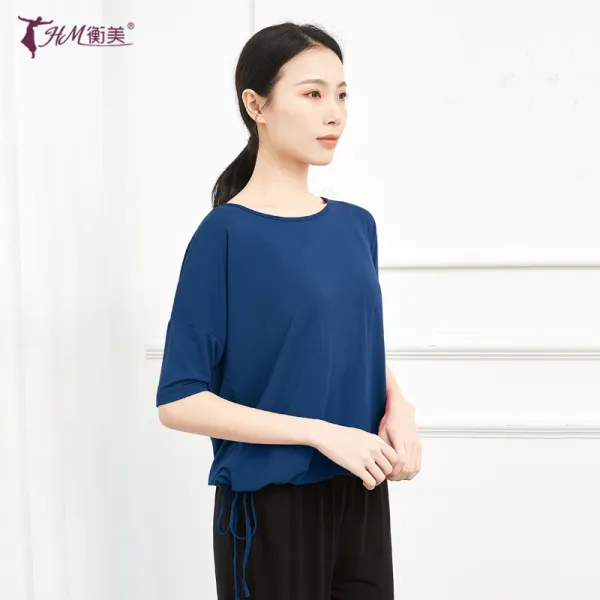 Mar.20 49번 박시한 안무 연습복 상의 여성인 고전무용 민속춤 현대무용 의상 반팔 2019 신상가을z M 미 디 엄 네 이 비