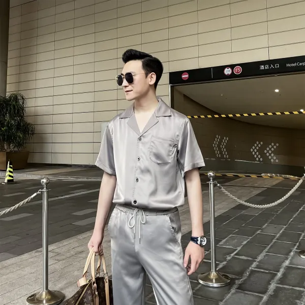 쁘미네 회색반팔셔츠 DAIOETHAN 오리지널제작 디자인 여름 캐쥬얼 어텀 솔리드 무지 격조