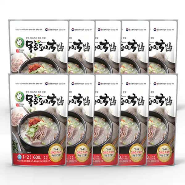행운식품 목촌돼지국밥 600g, 10팩