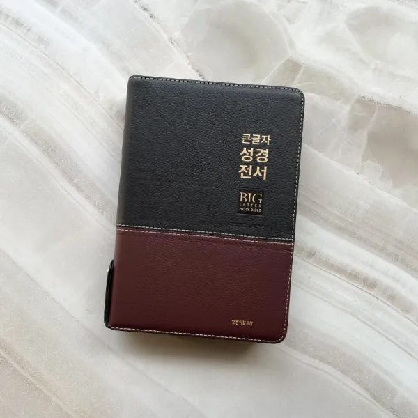 큰글씨 천연 우피 양피 가죽 성경책 개역개정 새찬송가 큰글 큰글자 성경, 2.[중]NKR72EWXU -투톤다크브라운