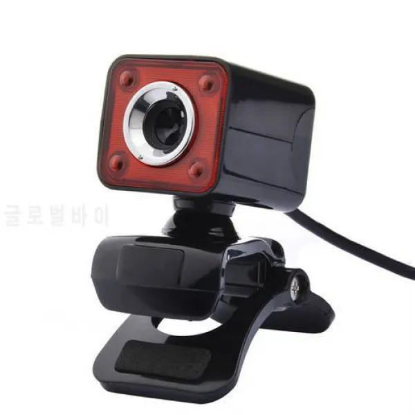 USB 2.0 웹 카메라 HD 1080p12M 화소 4 LED 웹캠 MIC MINI / PC를위한 검정, 상세내용참조