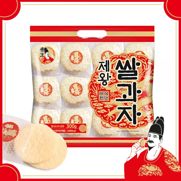제왕 쌀과자 300g 바삭한맛 아기 단체 간식 과자 대용량, 1개