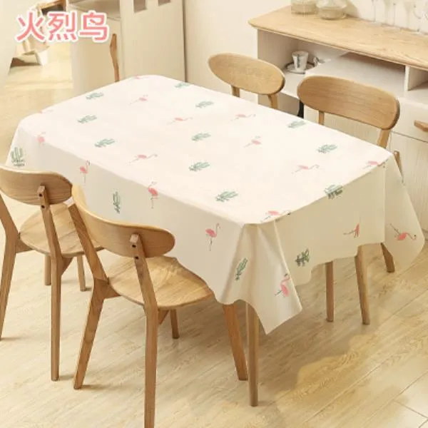 홈데코 테이블커버 식탁보 테이블 천 방수 무급 작, 플라밍고 - 90 x 137cm