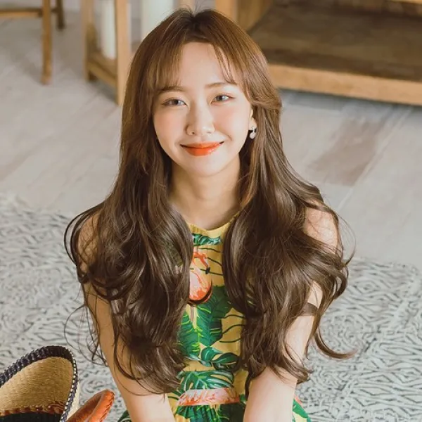 가발매니아 레이어드펌(제디원사) 58cm 납작한 뒤통수도 ok 리얼라인피스 오픈반가발, 1개, 모카브라운