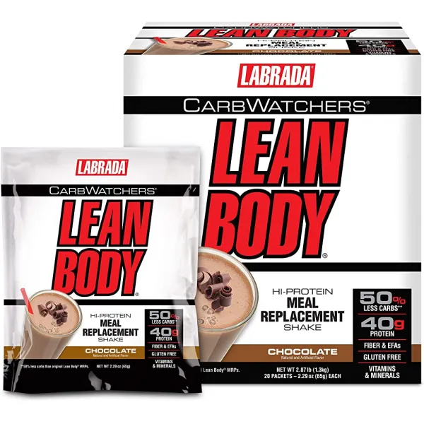 Labrada 수화물 당직자 초콜릿 아이스크림 2.29 온스 패킷와 바디 하이 단백질 식사 대용식 (20 팩) 린