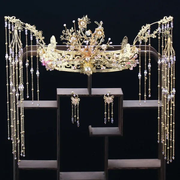 수화 헤어액세서리 봉관 중국식 신부 엔틱 고대복장 머리 악세사리 풀 X3개