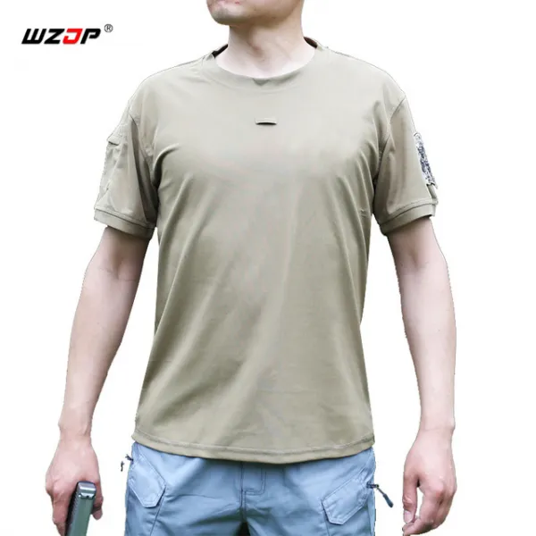 밀리터리WZJP 야외 여름 남성 빠른 건조 티셔츠 전술 군사 통근면 짧은 소매 3 색, 03 Coyote