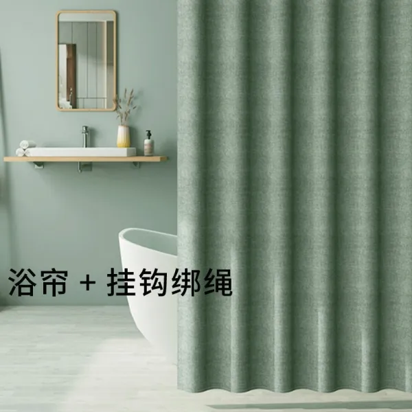 샤워커튼 세트남성 펀칭불필요 방수 곰팡이방지 거는커튼 격리된 화장실 욕실 두꺼운 일본, T02-사용 0.8-0.95미터 벽 너비(샤워커튼 넓은, C07-단욕 커튼+고리구멍 결박