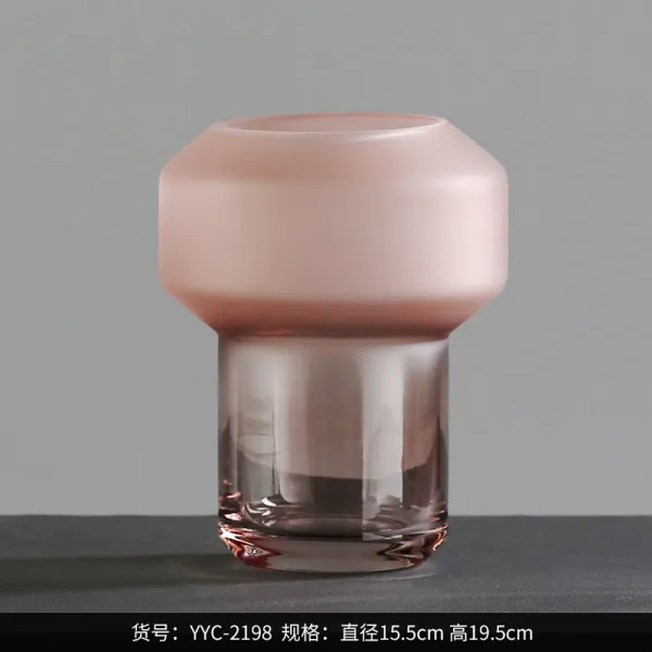 가볍게 사치한 기하학무니 유리화병브라운소 투명 수배 꽃꽂이 실내 거실 디자이너 소프트, 본상품, 19.5*15.5*15.5 YYC－2