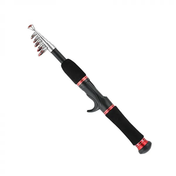 짧은 미니 소루아 신축 장대던지기 작은 바다막대기 물방울 바퀴 얼음낚시 작고깜찍 트렌드, 레드 1. 8메터 좁은 길 아시아 곧