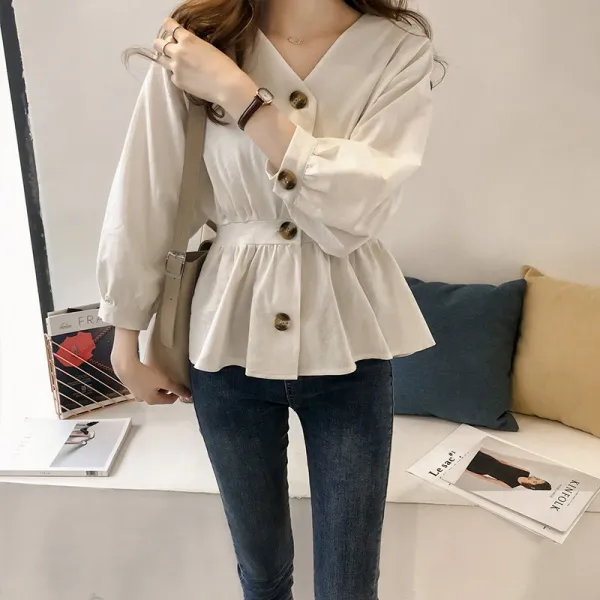 세계로 여성 여름 가을 캐주얼 쉬폰 블라우스 데일리룩 CXJXL 600237715777