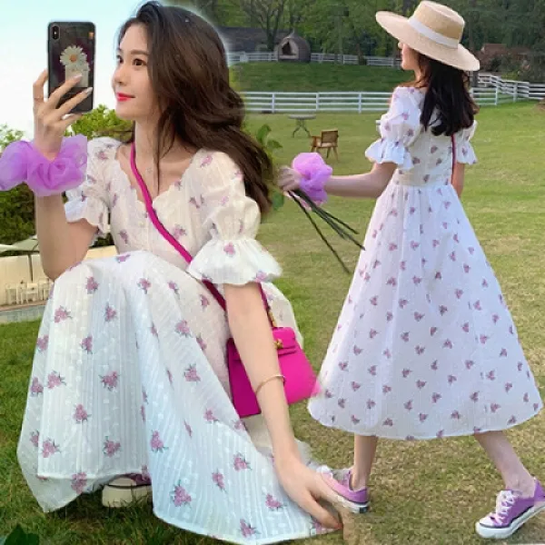 DAPANDA 임산부 여름 패션 망홍양기 여름 치마폭풍 2020 여름향기 임산부 원피스