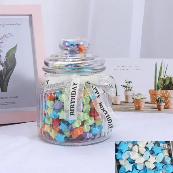 DIY 미니별만들기 종이접기세트 선물세트 집순이 집돌이, [순수한 컬러 풀 한 별 365 개] 중병 [빛을 보내]