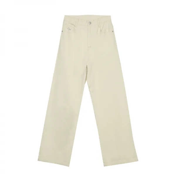 영아직구 스트레이트진 미결점 6꺾다 청바지 여성 스트레이트핏 일자 와이드 루즈핏 가을 하이웨이스트 날씬해 보이는 캐쥬얼