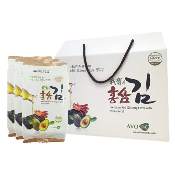 아보네 홍삼김 아보카도오일 홍삼분말 함유 광천김 내포재래김 조미김 4g X 30봉 선물상자 4g X 30봉 