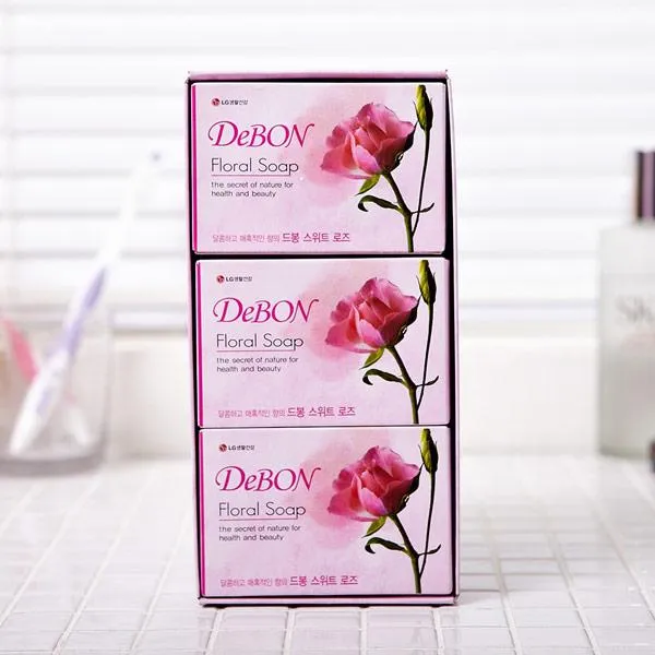  3개묶음 드봉 비누 Lg생활 세수비누 샤워비누 스위트로즈 Lg /Tjs 950 세안제 클렌징 세안용품 드봉비누 스위트로즈 100gx3