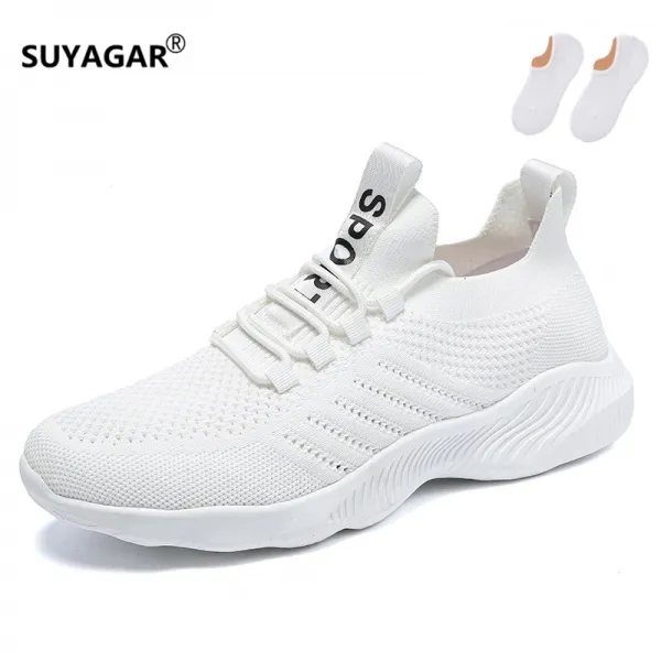 SUYAGAR 초경량 남성 니트 메쉬 운동화 런닝화 (맞춤 양말 한 켤레를 선물하다)