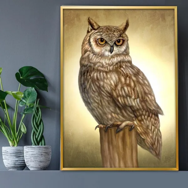 리암 부엉이그림 액자 A2 OWL1 풍수그림 돈들어오는 인테리어용 명화 서양화