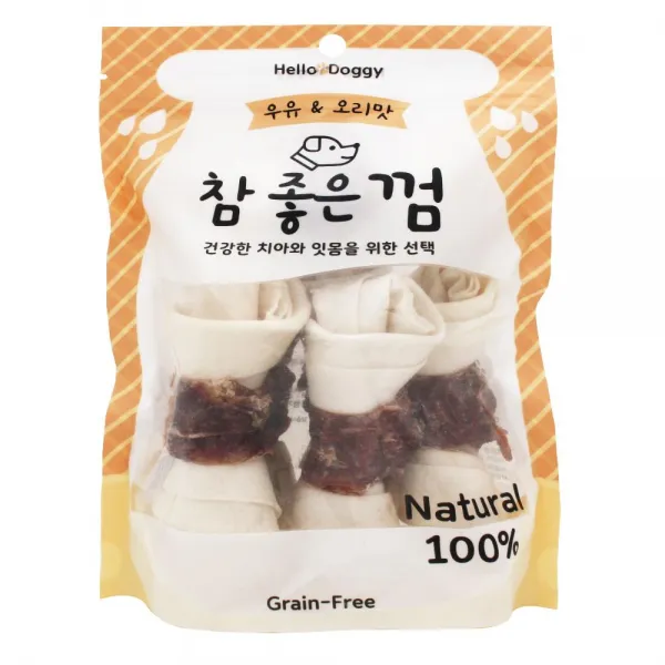 애견 이갈이 잔존유치 방지 오리 우유 딩고껌13cm x6p 충치, 1개