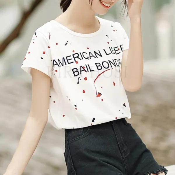 kirahosi 골드문 여성 반팔 티셔츠 블라우스 캐주얼 OIU 172 + 스마트스트랩 증정 DQfr4j4