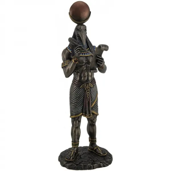 Resin Statues Thoth Egyptian God Of Writing And Wisdom With Papyrus Statue 3.75 X 11 X 3 Inches Br 단일상품