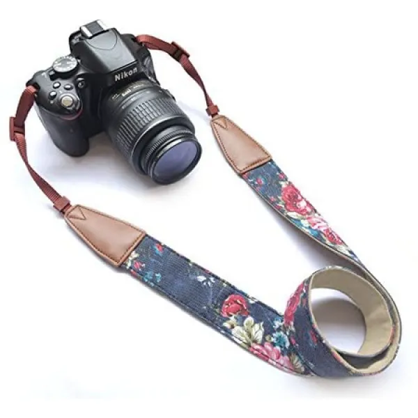 카메라 목 어깨 벨트 스트랩 DSLR SLR Nikon Canon Sony Olympus Samsung Pentax Fujifilm (Cowh, 소 가죽  nbsp; 블루