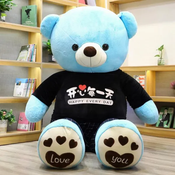 빅사이즈 허그 곰 털 피규어 테디베어의 옷을 입다 여생에 너 있다 고백 선물, 2. 6메터 （ 라이크 로즈 _20, 즐겁다 매회 스카이블루 곰