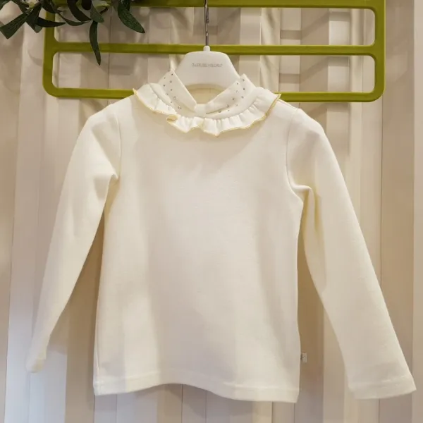 꼬망스 여아 심플골드프릴티셔츠 C1841t152 신축성이좋은 이너 이쁘기까지