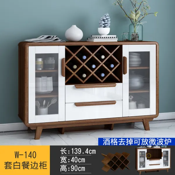 주방수납장 중식 식탁 모던 심플 원목색 식당 다기수납대 전자레인지 그릇수납장 술장 캐비닛, C01-더블도어, T09-W-140세트 공밥 사이즈장-무료 포장한