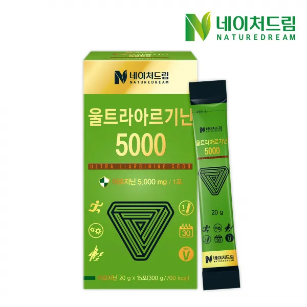 [공식판매처] 네이처드림 울트라 L아르기닌 5000 20g x 15포, 6박스(3개월분)