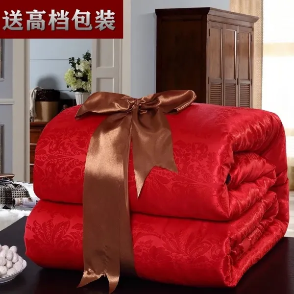 잠사이불 웨딩 자희 피 시집가다 진홍 색 명주실 결혼기념일 솜이불솜 이인용 두꺼운 보온 겨울 퀄리티 3737705233, 결혼기념일 -레드