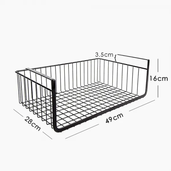 주방 선반 홀더 캐비닛 수납함 문걸이형 수납함 아래 옷장 수납장 선반 분리 칸막이 캐비닛 공간 활용, 블랙 특대호 3.5CM 이하 패널 범용개