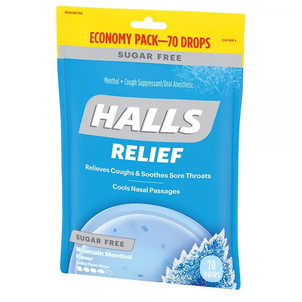 Halls Mountain Menthol 호올스 멘톨 마운틴 사탕 캔디 슈가프리 12개입 1개