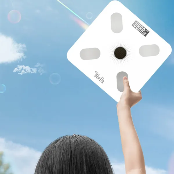 빼다 셀프 광충전 체성분 체지방 측정 스마트 체중계, 화이트